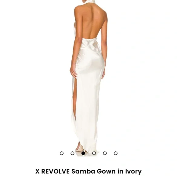 REVOLVE Cream Asymmetrical Ruched Gown - Picture 2 of 5
